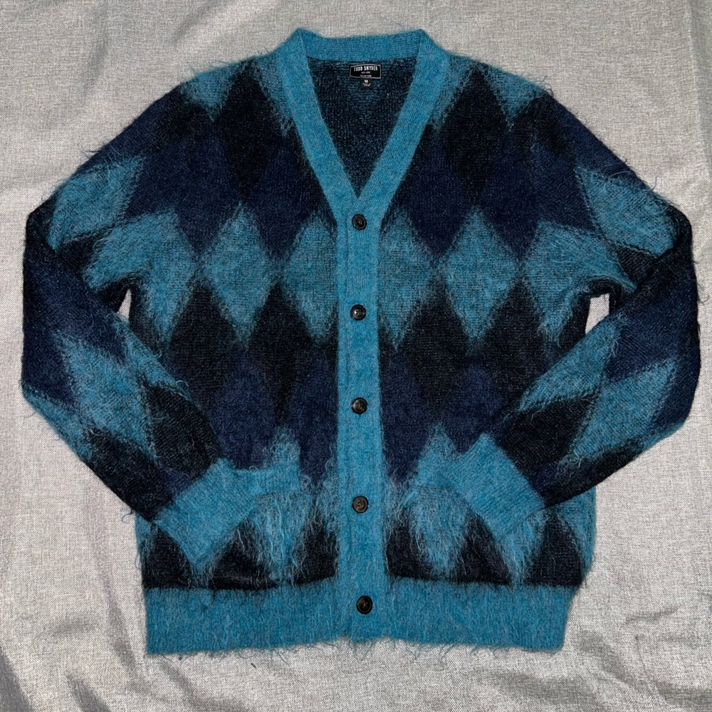 Todd Snyder Mohair Argyle Cardigan Sweater